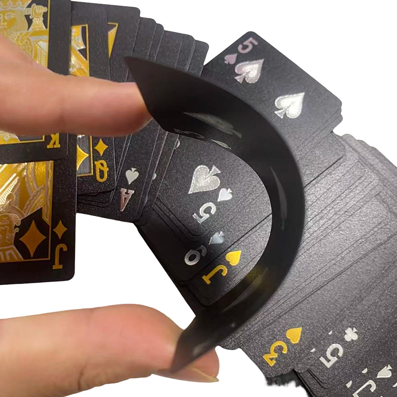 Custom Waterproof Black And Gold Foil Playing Cards, Presented In A Gift Box