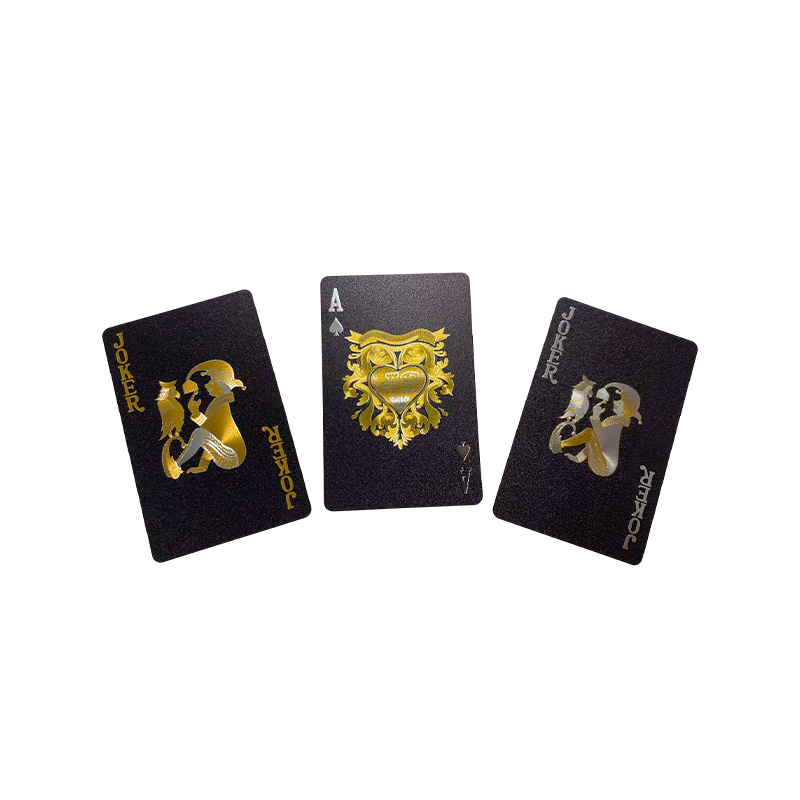 Custom Waterproof Black And Gold Foil Playing Cards, Presented In A Gift Box