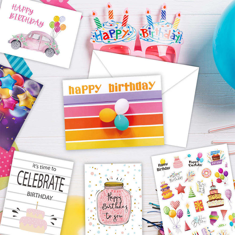 Birthday Greeting Card Set With Envelopes