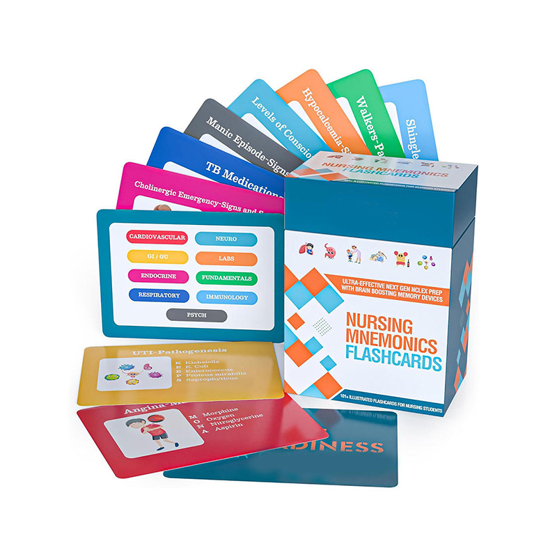 Nursing Mnemonics Flash Cards – Medical Study Learning Cards for Students