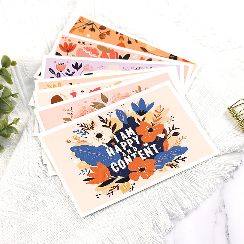 Floral Cartoon Greeting Cards Collection
