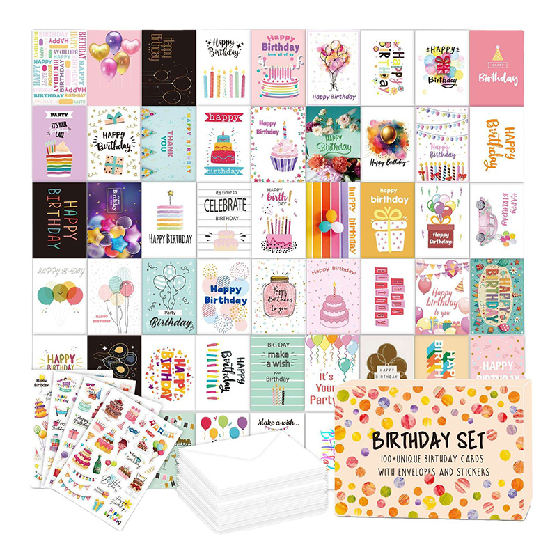 Birthday Greeting Card Set With Envelopes