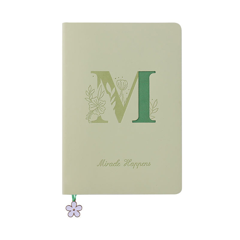 Custom Floral Hardcover Journal Notebook with Embossed Letter Design