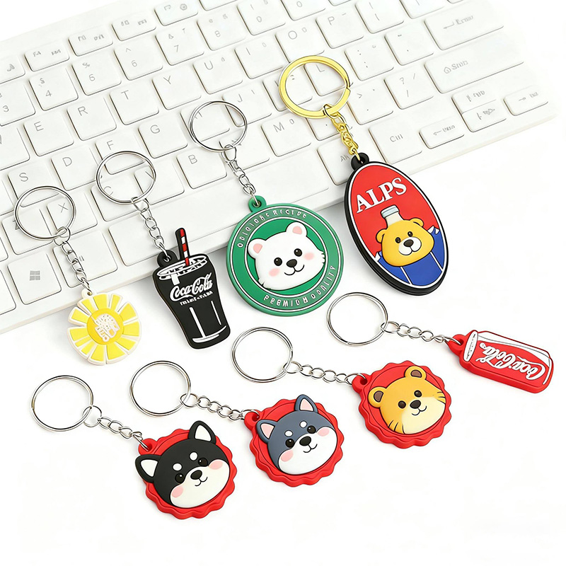 Custom Soft PVC Keychain with Cute Beverage and Character Designs