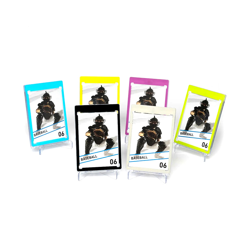 Magnetic Acrylic Card Holder with UV Protection and Display Stand Support