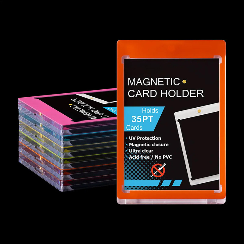 Magnetic Acrylic Card Holder with UV Protection and Display Stand Support