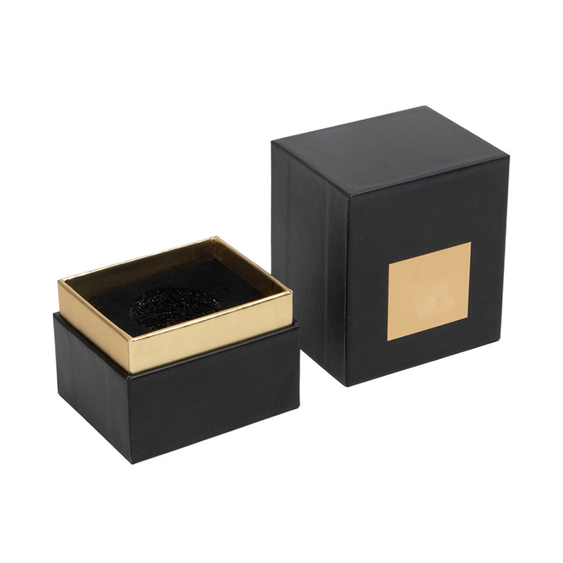 Black and Gold Square Luxury Perfume Packaging Gift Box 