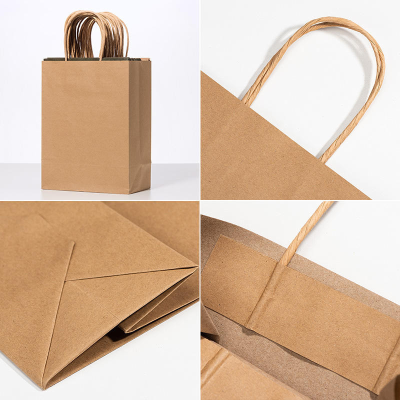 Custom Recycled Paperboard Shopping Gift Bag with Rope Handle