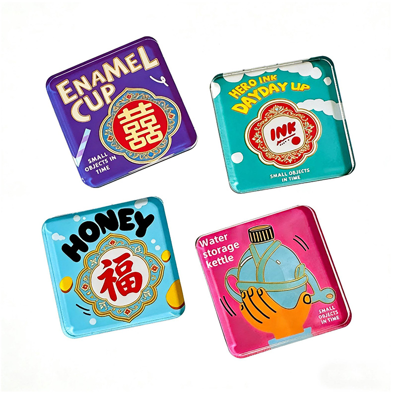 Vintage Style Custom Acrylic Fridge Magnets With Cultural Theme Designs