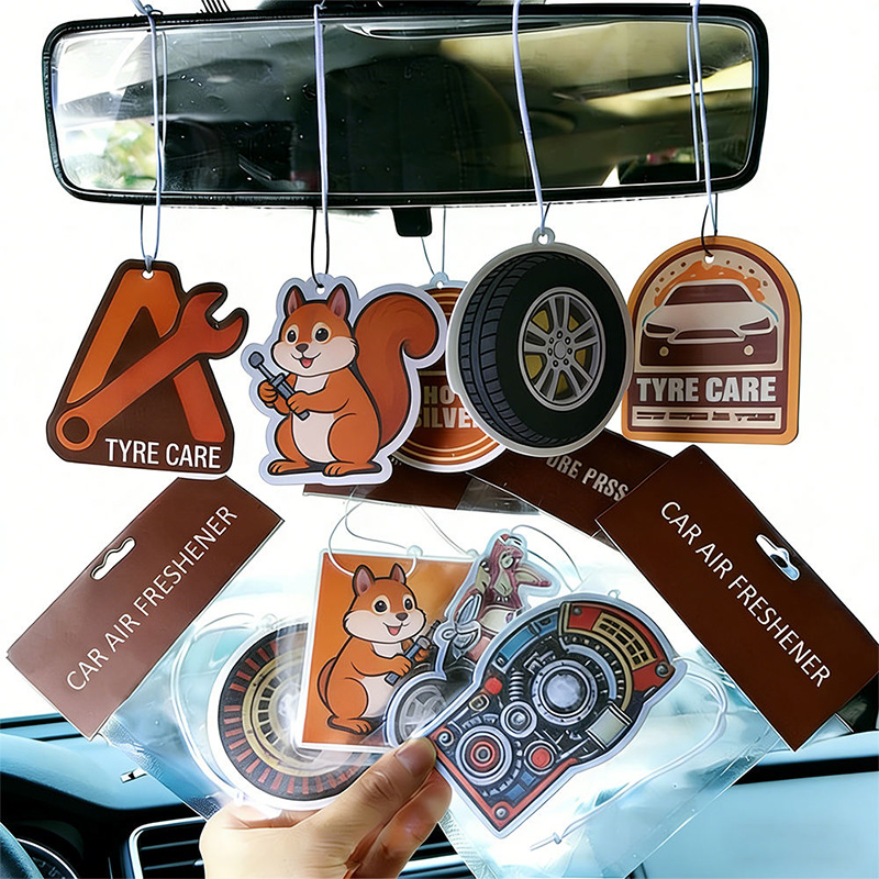 Custom Logo Printed Car Air Freshener Scent Card with Creative Designs