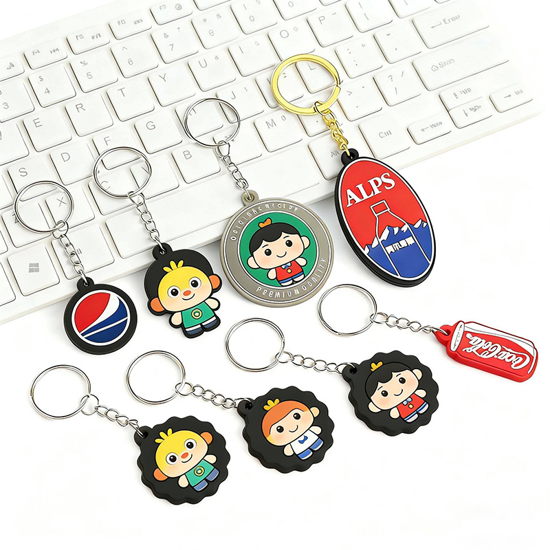 Custom Soft PVC Keychain with Cute Beverage and Character Designs