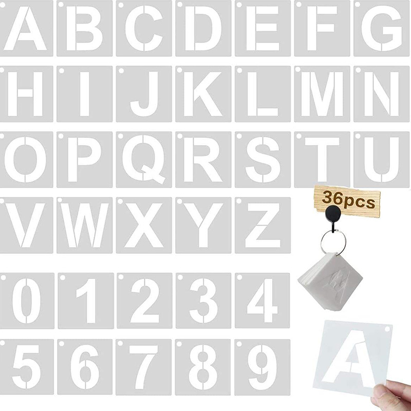 Reusable Plastic Letter Stencil Template Set